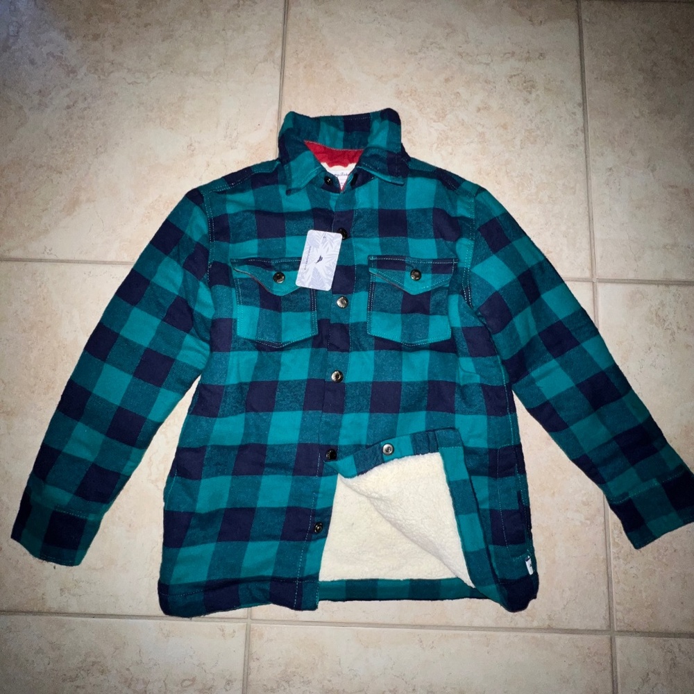Tommy Bahama Sherpa Lined Flannel Shacket 10/12